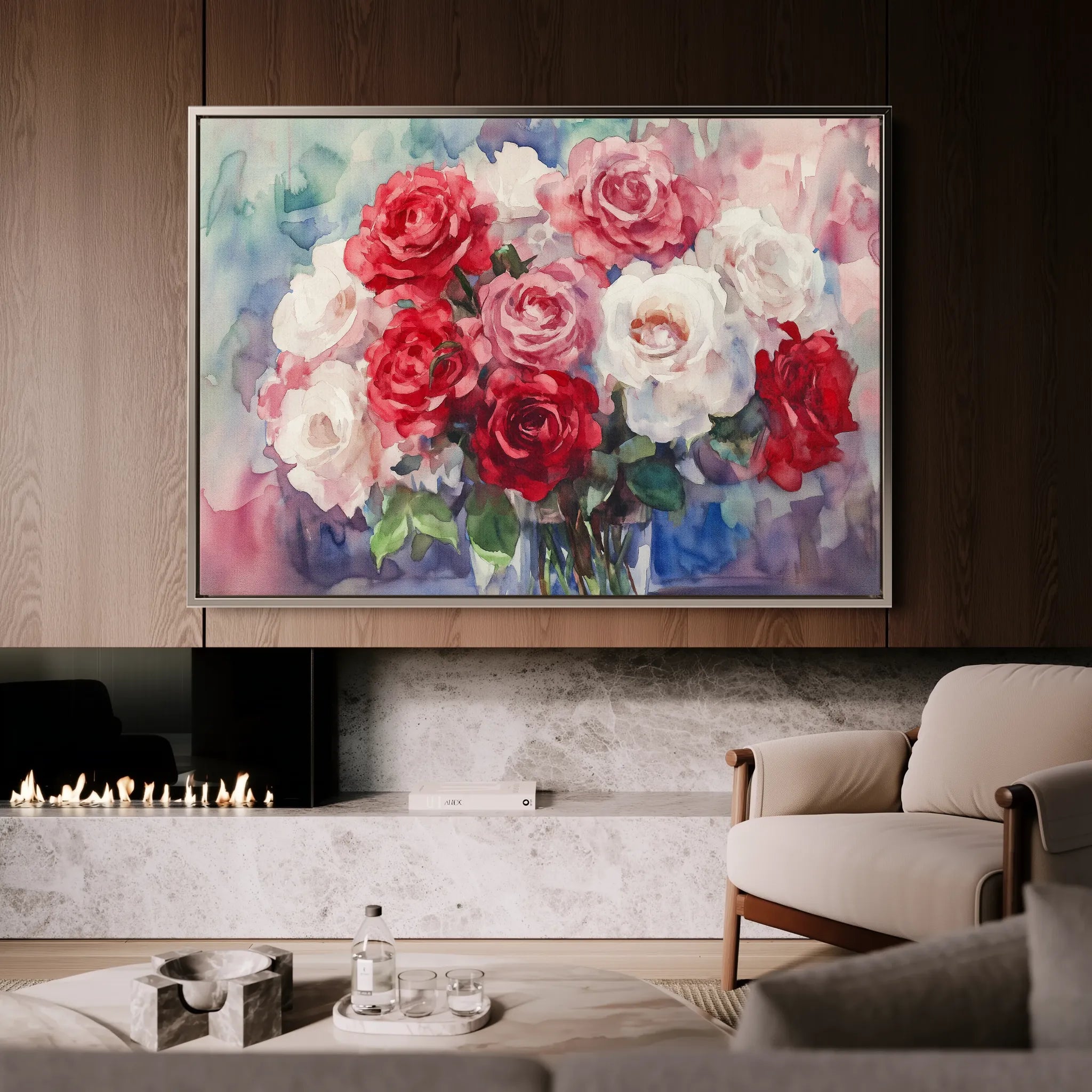 Floral 1198 Canvas Art 18" x 24" / 45 x 60 cm / Black
