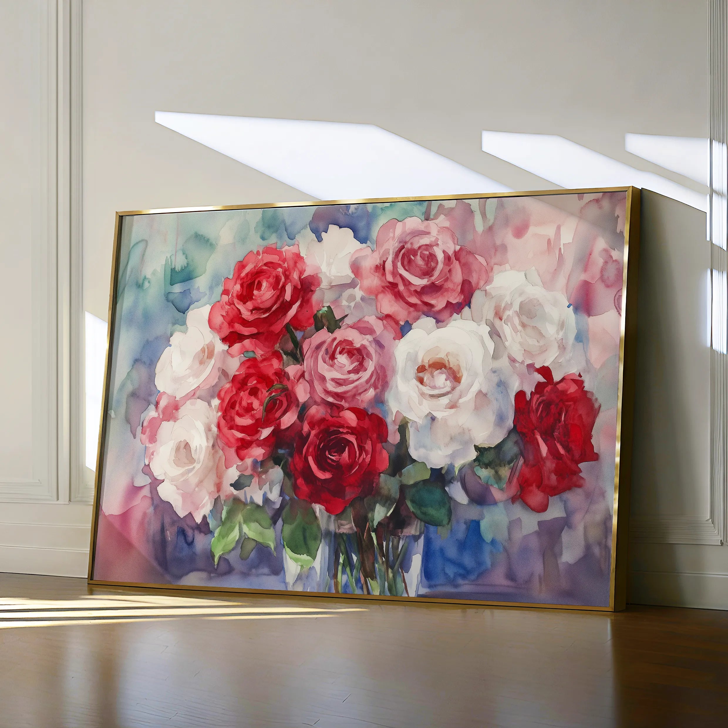 Floral 1198 Canvas Art 18" x 24" / 45 x 60 cm / Black