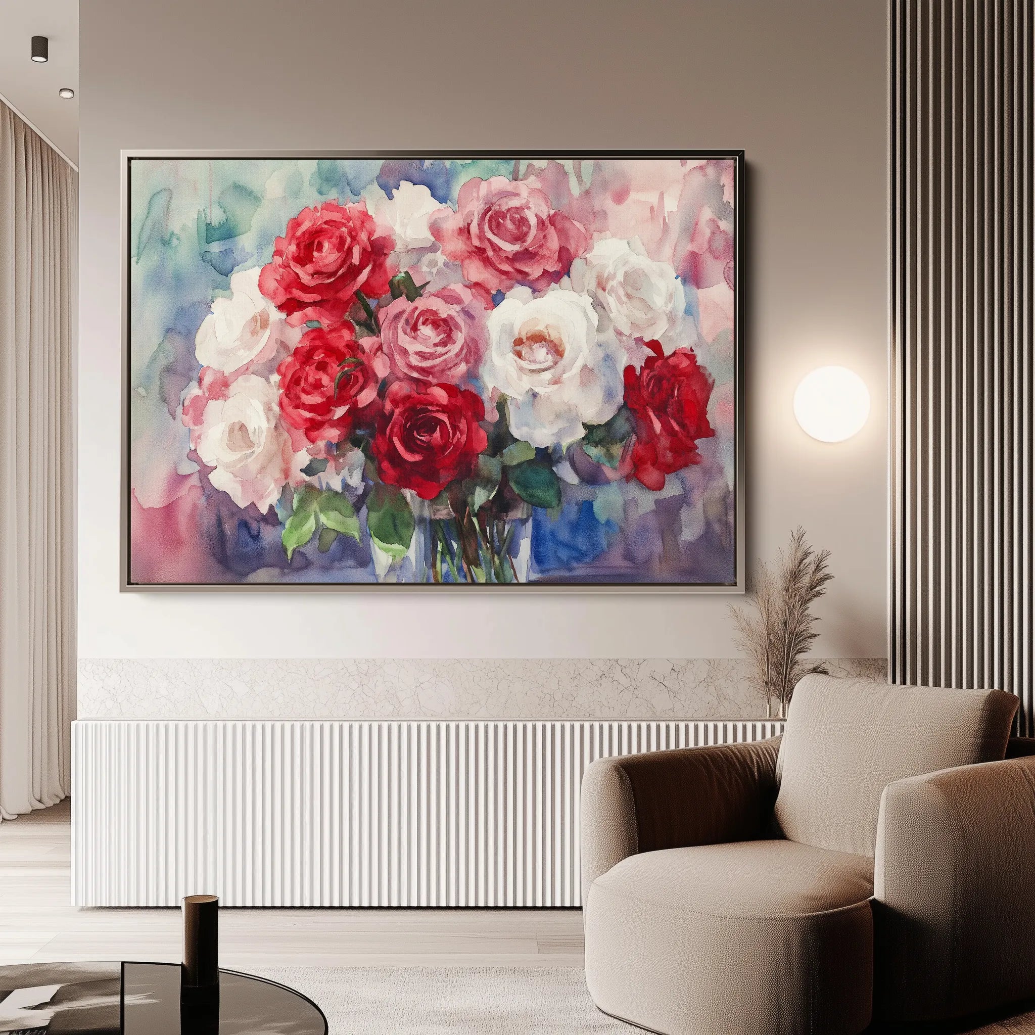 Floral 1198 Canvas Art 18" x 24" / 45 x 60 cm / Black