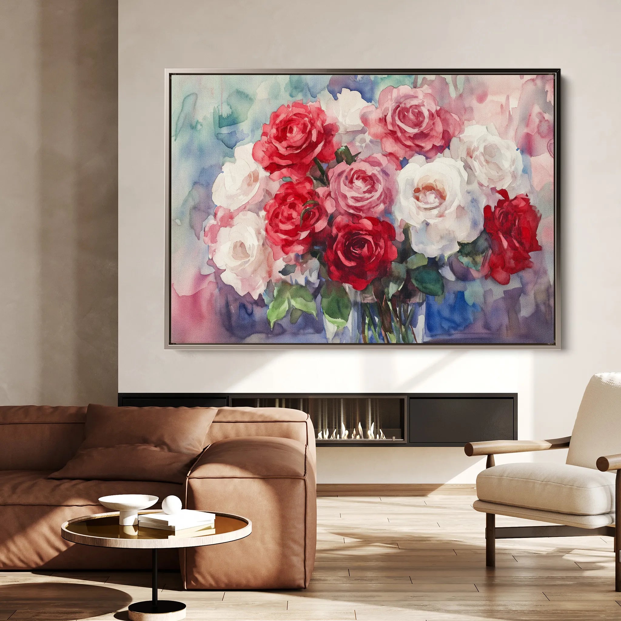 Floral 1198 Canvas Art 18" x 24" / 45 x 60 cm / Black