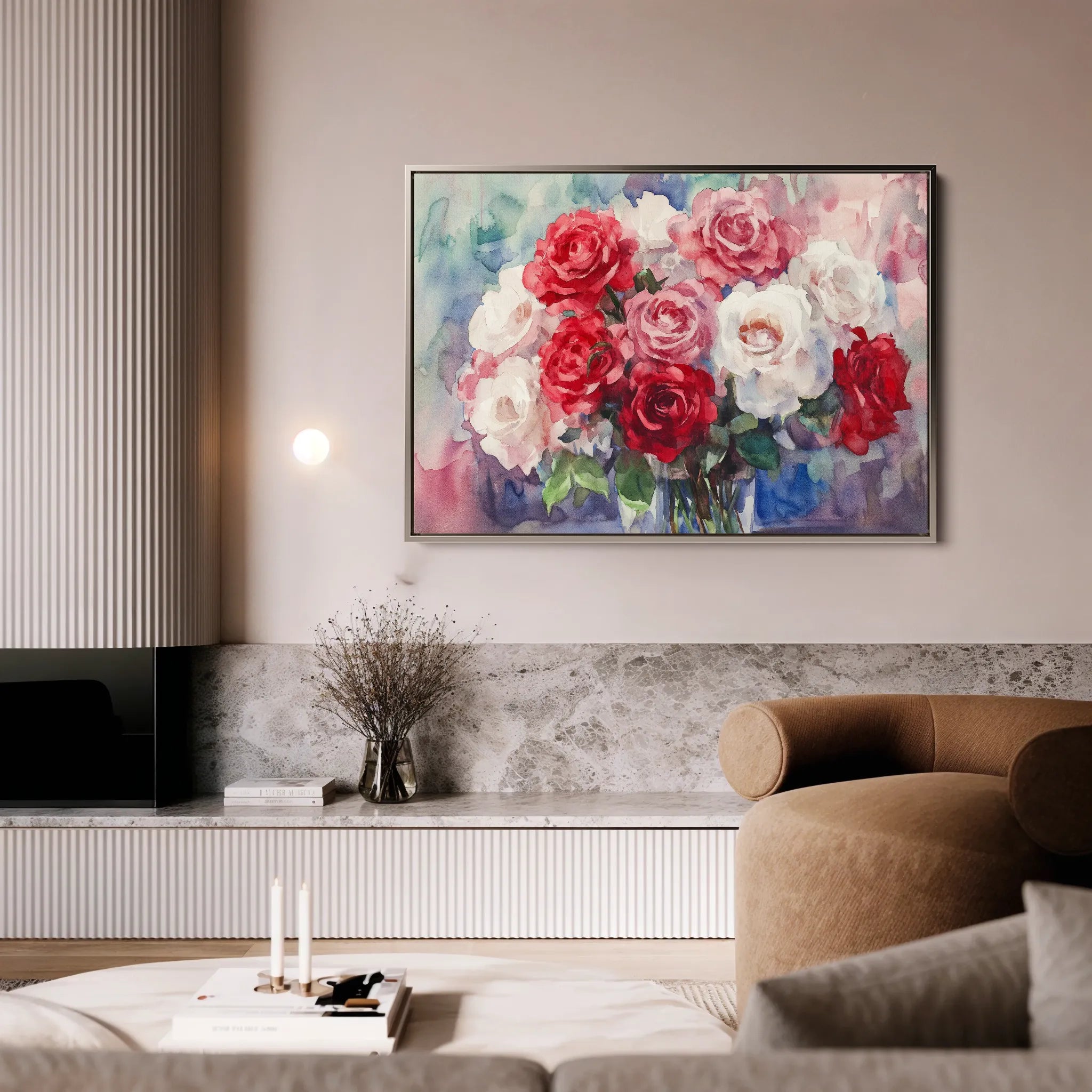 Floral 1198 Canvas Art 18" x 24" / 45 x 60 cm / Black