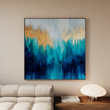 Abstract 1199 Canvas Art 16" x 16" / 40 x 40 cm / Black