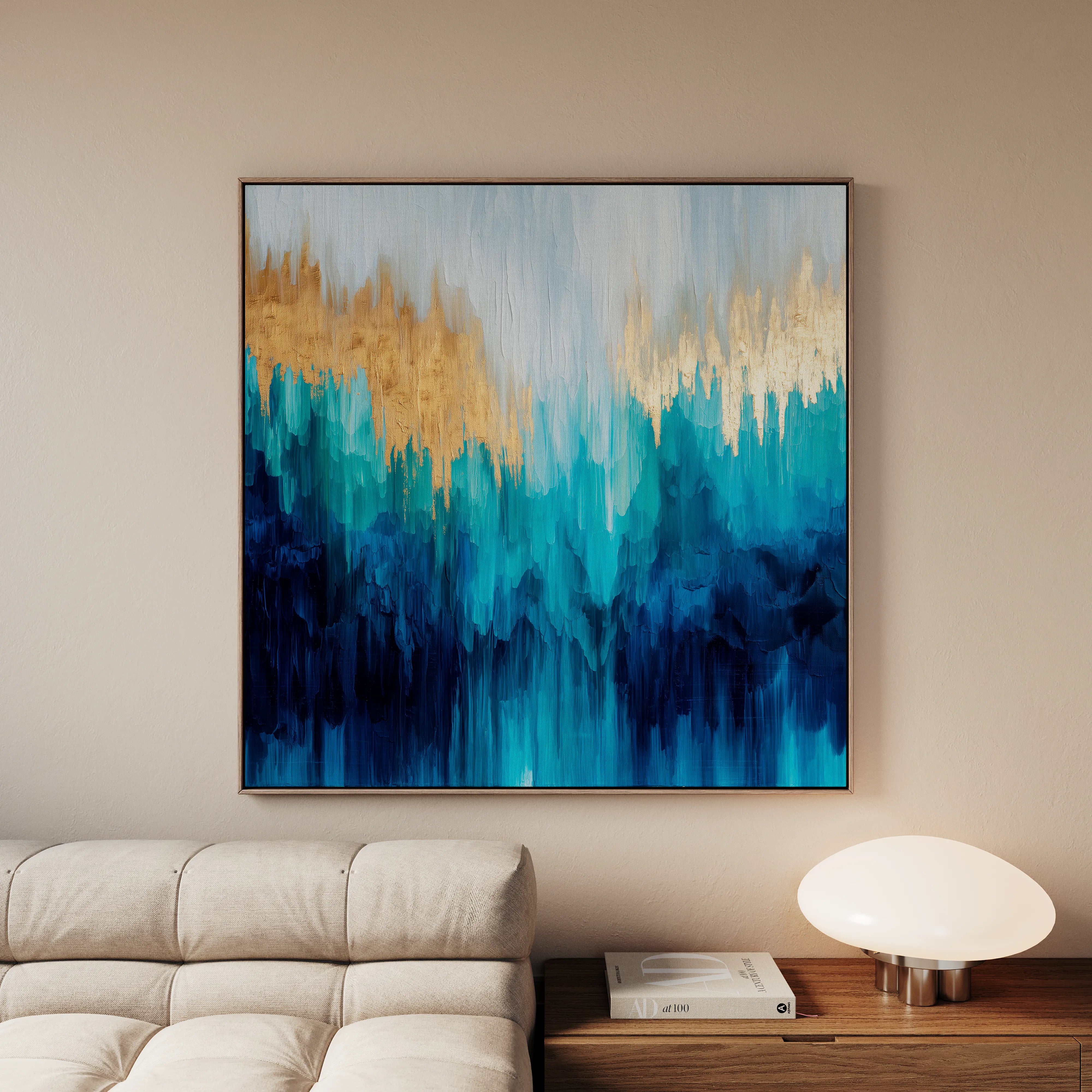 Abstract 1199 Canvas Art 16" x 16" / 40 x 40 cm / Black
