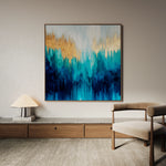 Abstract 1199 Canvas Art 16" x 16" / 40 x 40 cm / Black