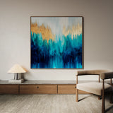 Abstract 1199 Canvas Art 16" x 16" / 40 x 40 cm / Black