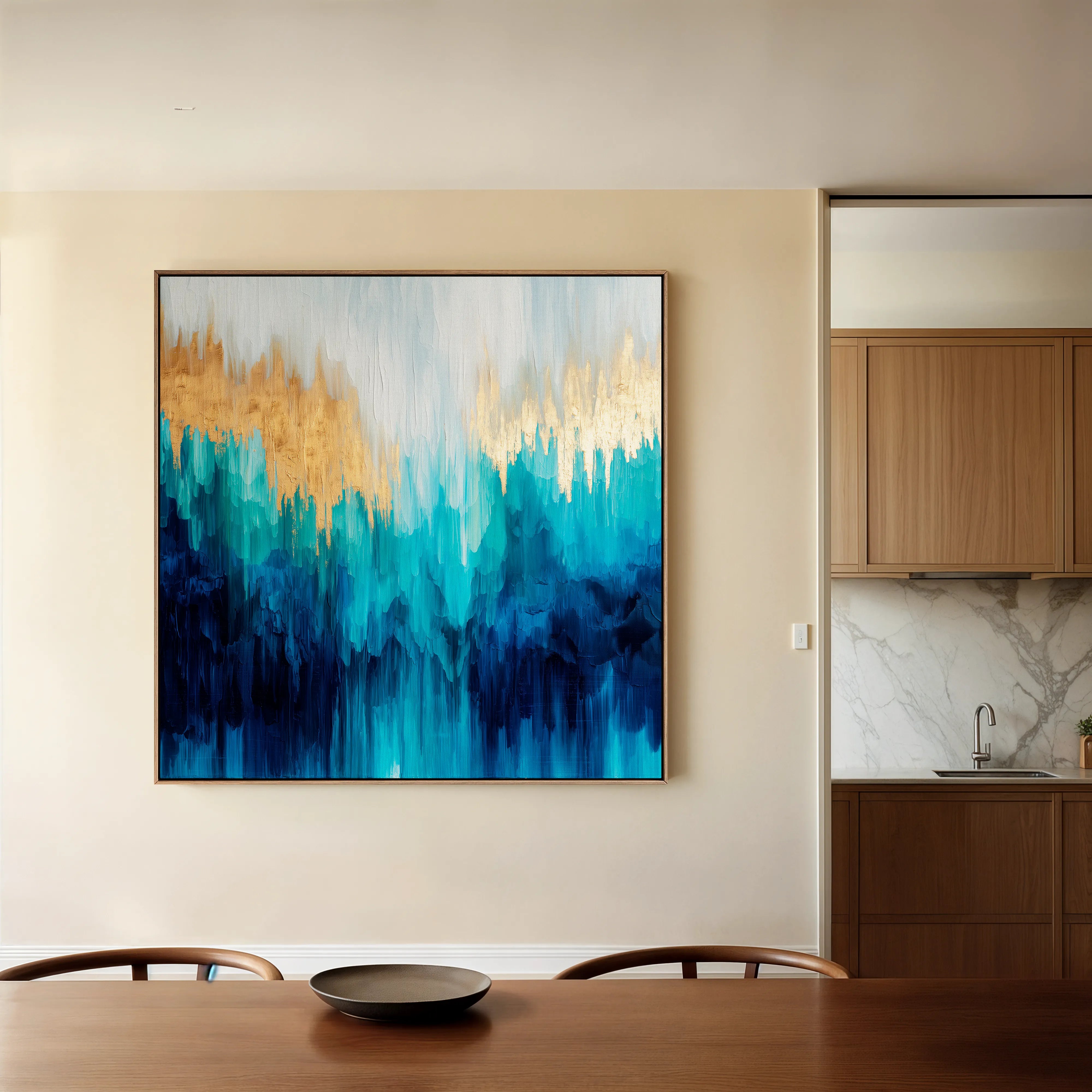 Abstract 1199 Canvas Art 16" x 16" / 40 x 40 cm / Black