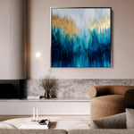 Abstract 1199 Canvas Art 16" x 16" / 40 x 40 cm / Black