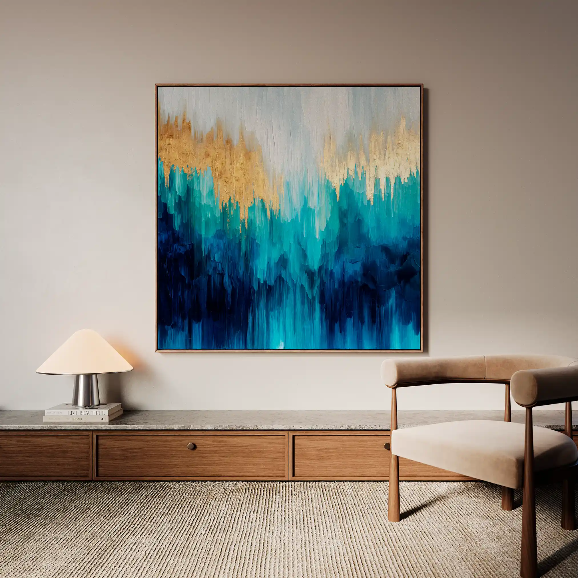 Abstract 1199 Canvas Art 60 x 60 cm / Black