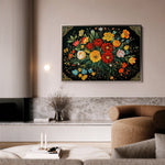 Floral 1199 Canvas Art 18" x 24" / 45 x 60 cm / Black