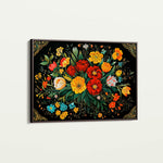 Floral 1199 Canvas Art 18" x 24" / 45 x 60 cm / Black