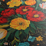 Floral 1199 Canvas Art 18" x 24" / 45 x 60 cm / Black
