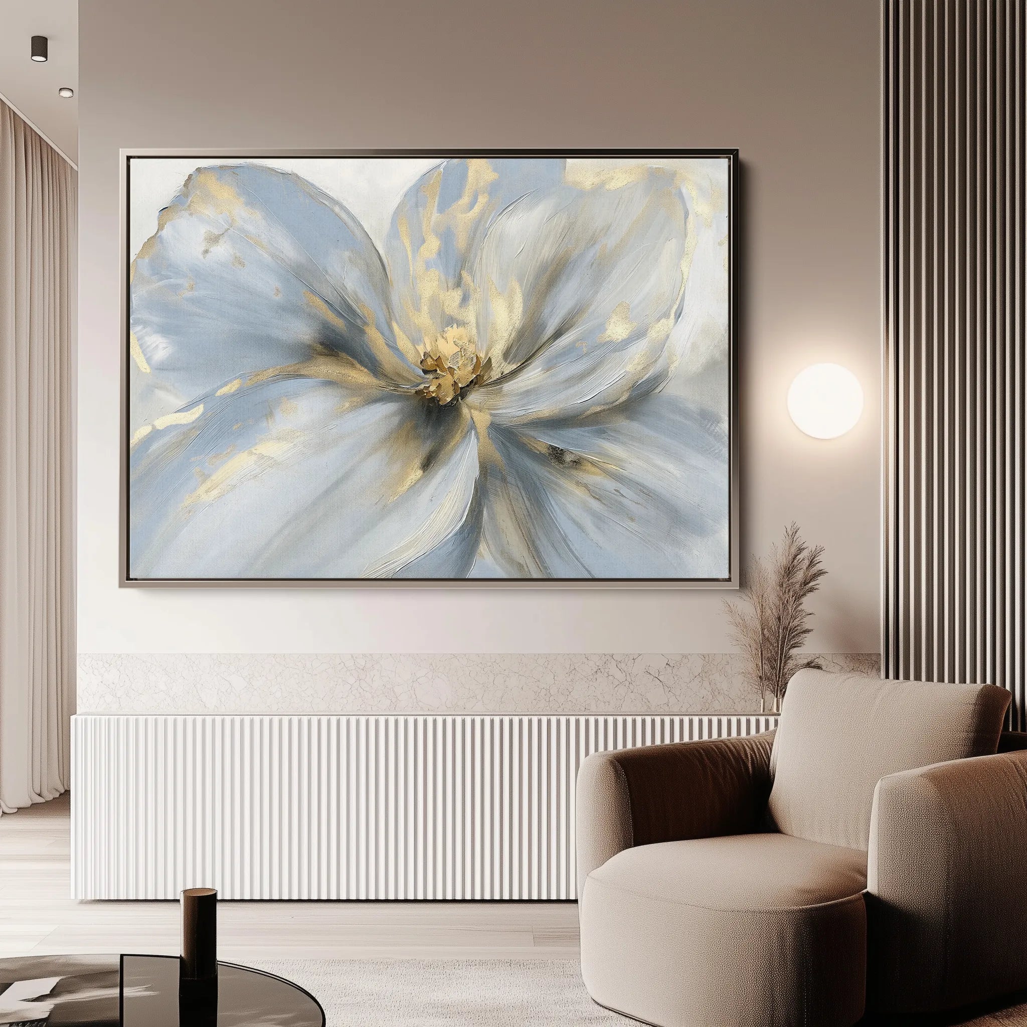 Floral 120 Canvas Art 18" x 24" / 45 x 60 cm / Black