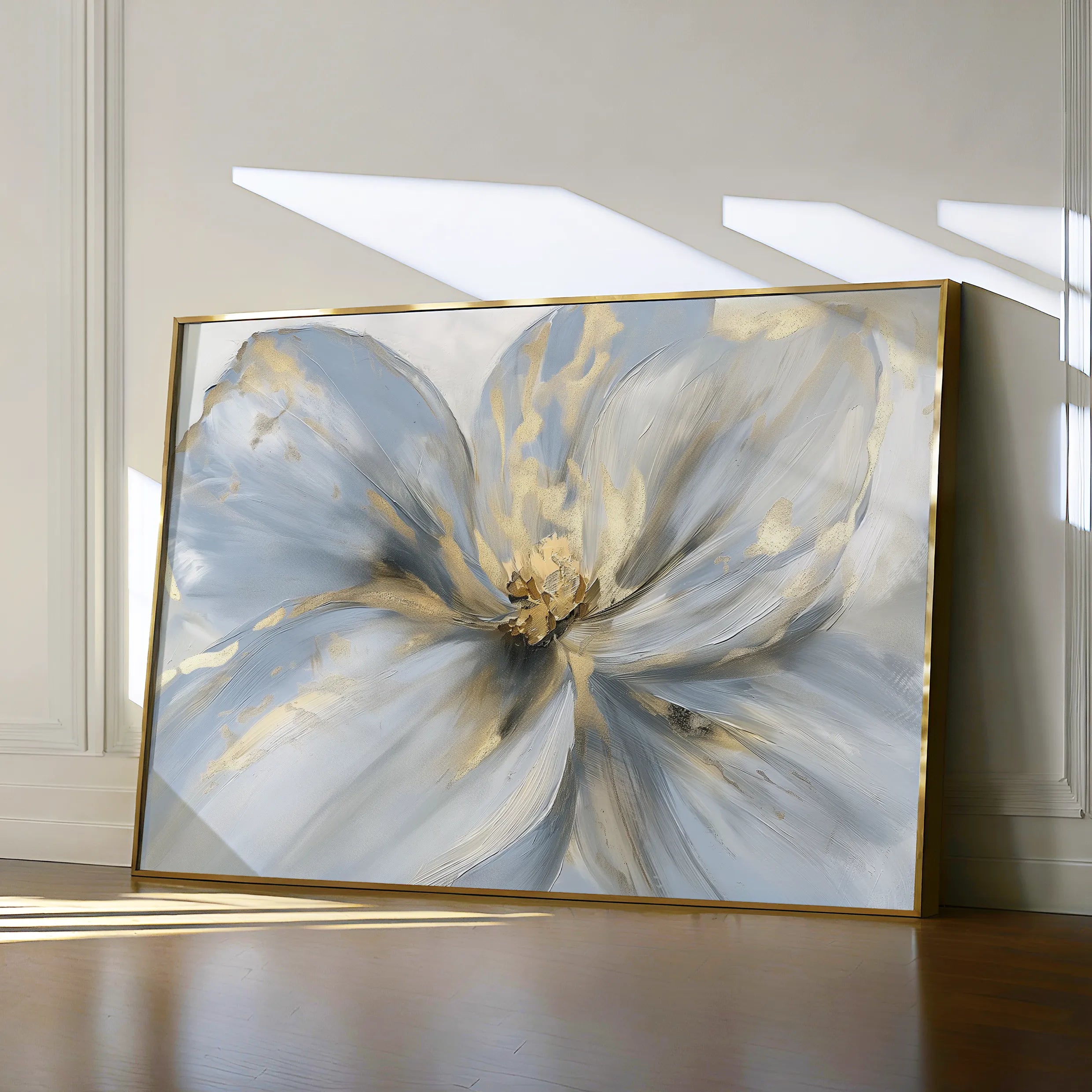 Floral 120 Canvas Art 18" x 24" / 45 x 60 cm / Black