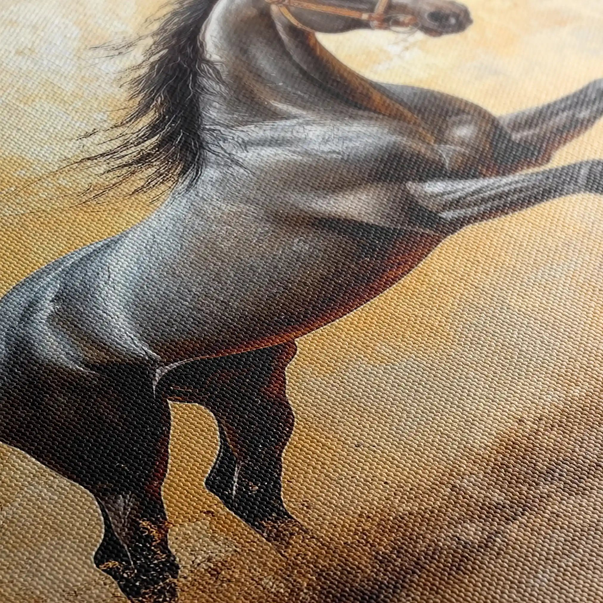 Horses 120 Canvas Art 60 x 40 cm / Black