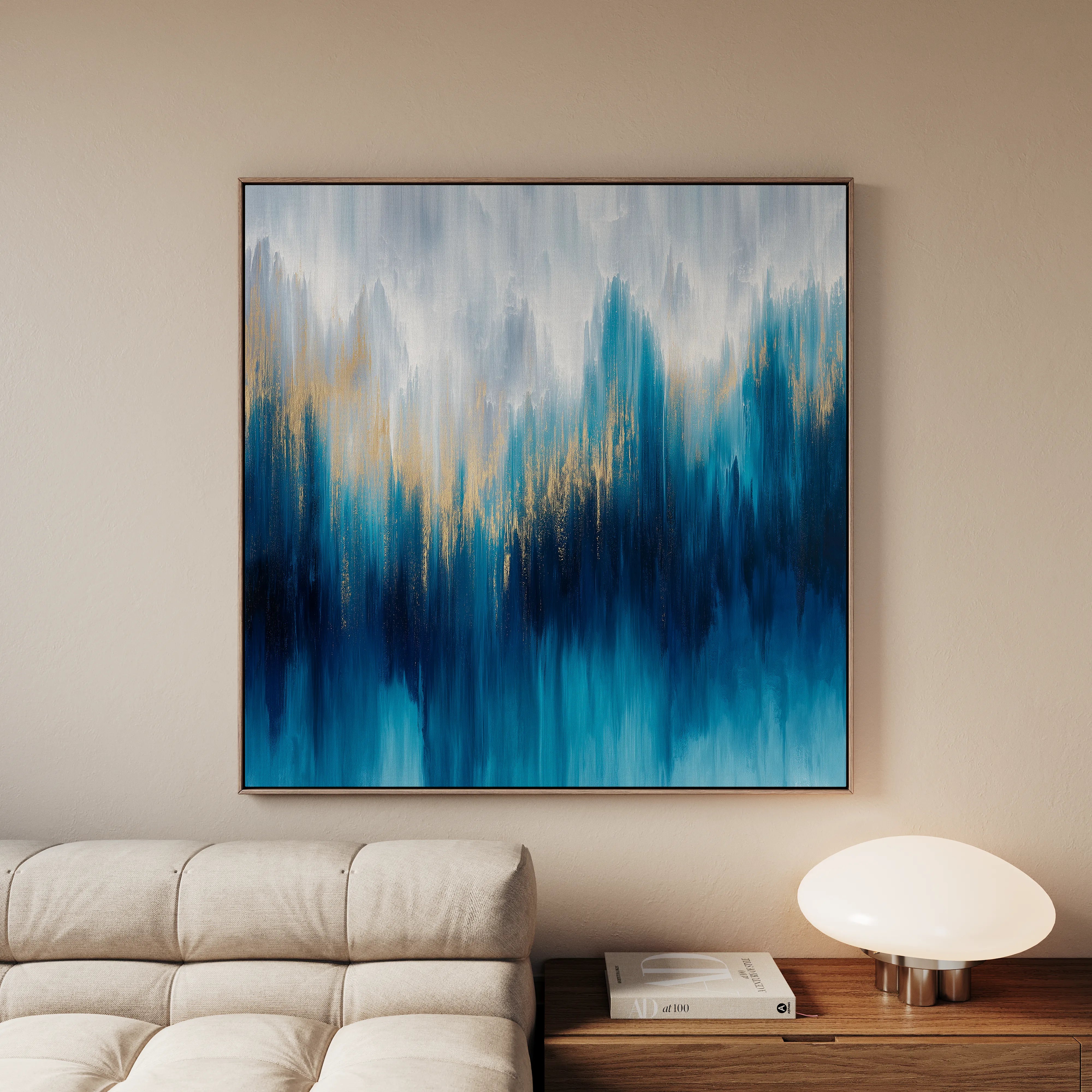 Abstract 1200 Canvas Art 16" x 16" / 40 x 40 cm / Black