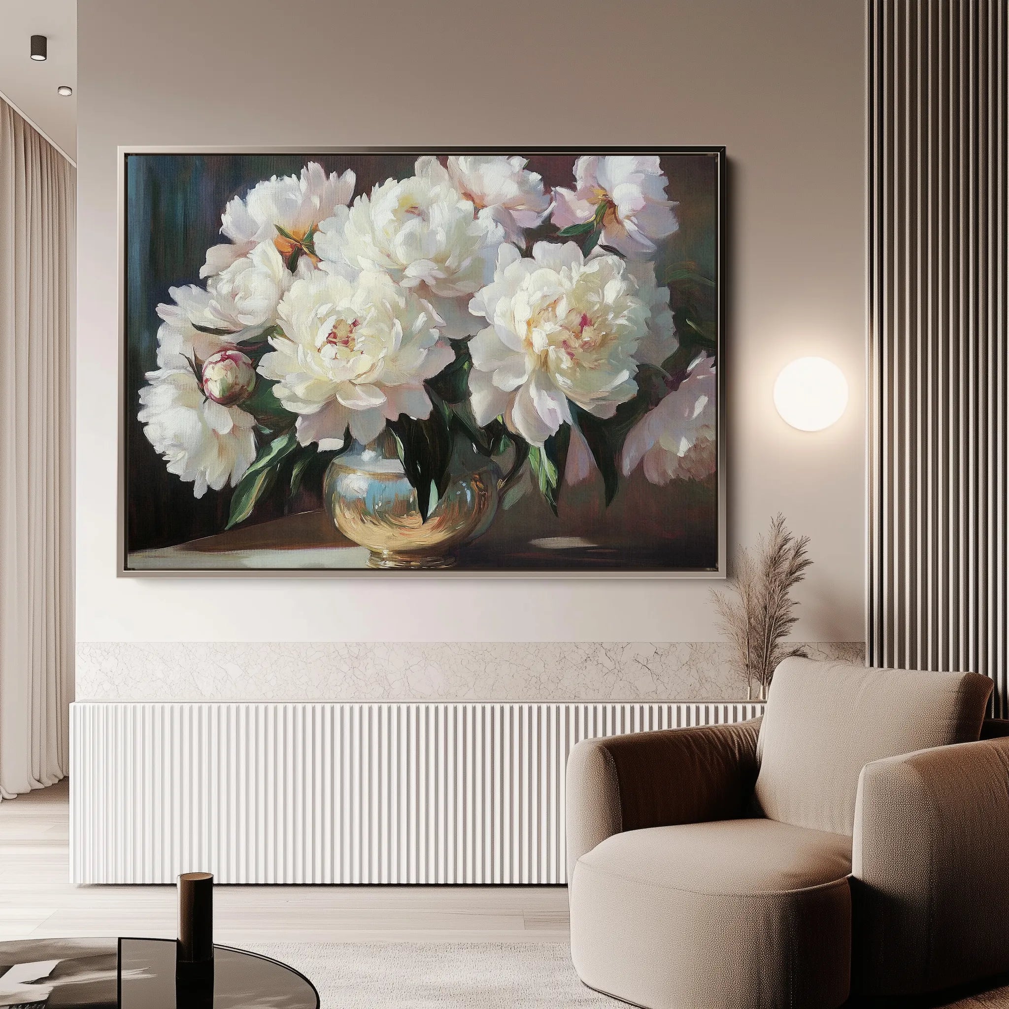 Floral 1200 Canvas Art 18" x 24" / 45 x 60 cm / Black
