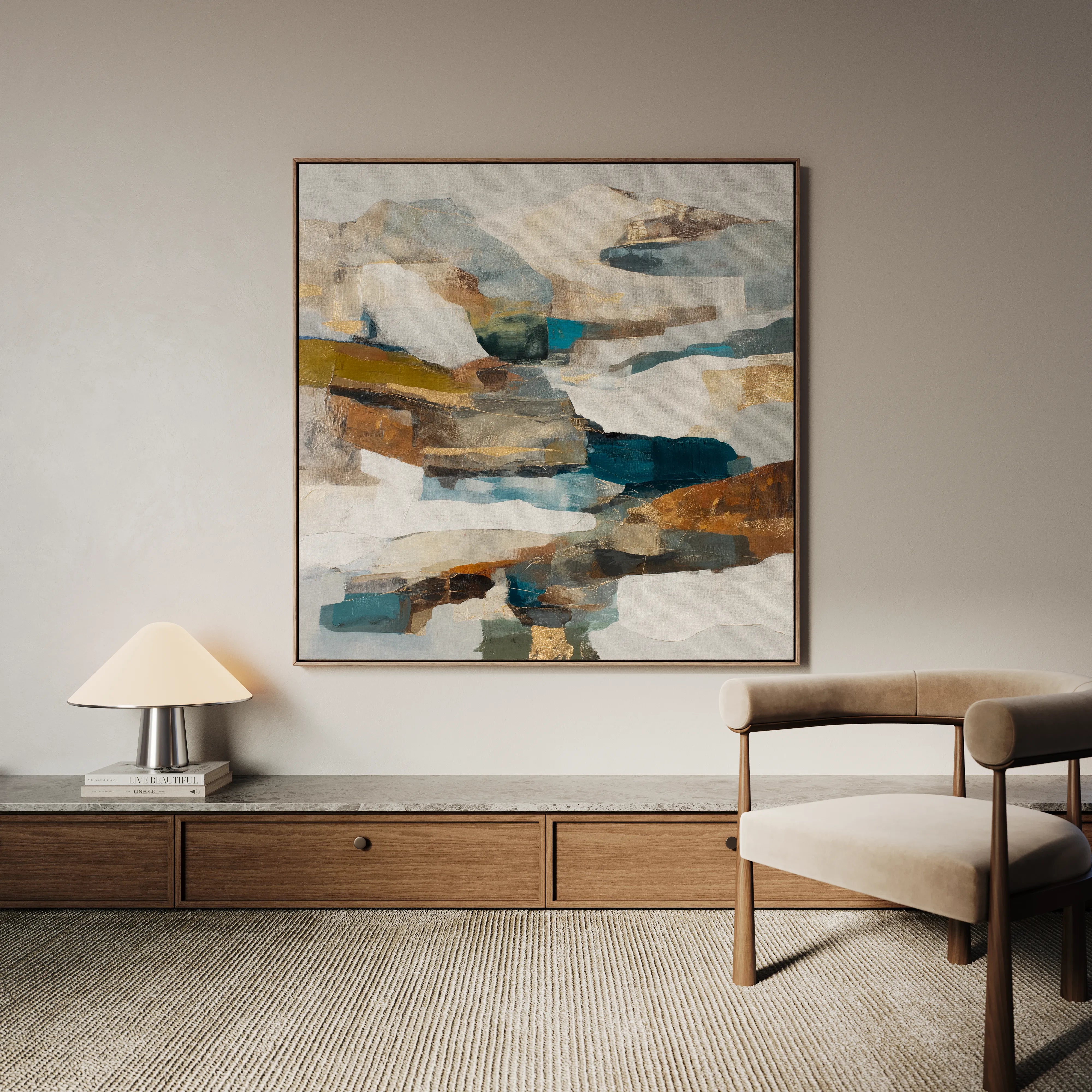 Abstract 1201 Canvas Art 16" x 16" / 40 x 40 cm / Black