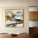 Abstract 1201 Canvas Art 16" x 16" / 40 x 40 cm / Black