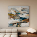 Abstract 1201 Canvas Art 16" x 16" / 40 x 40 cm / Black