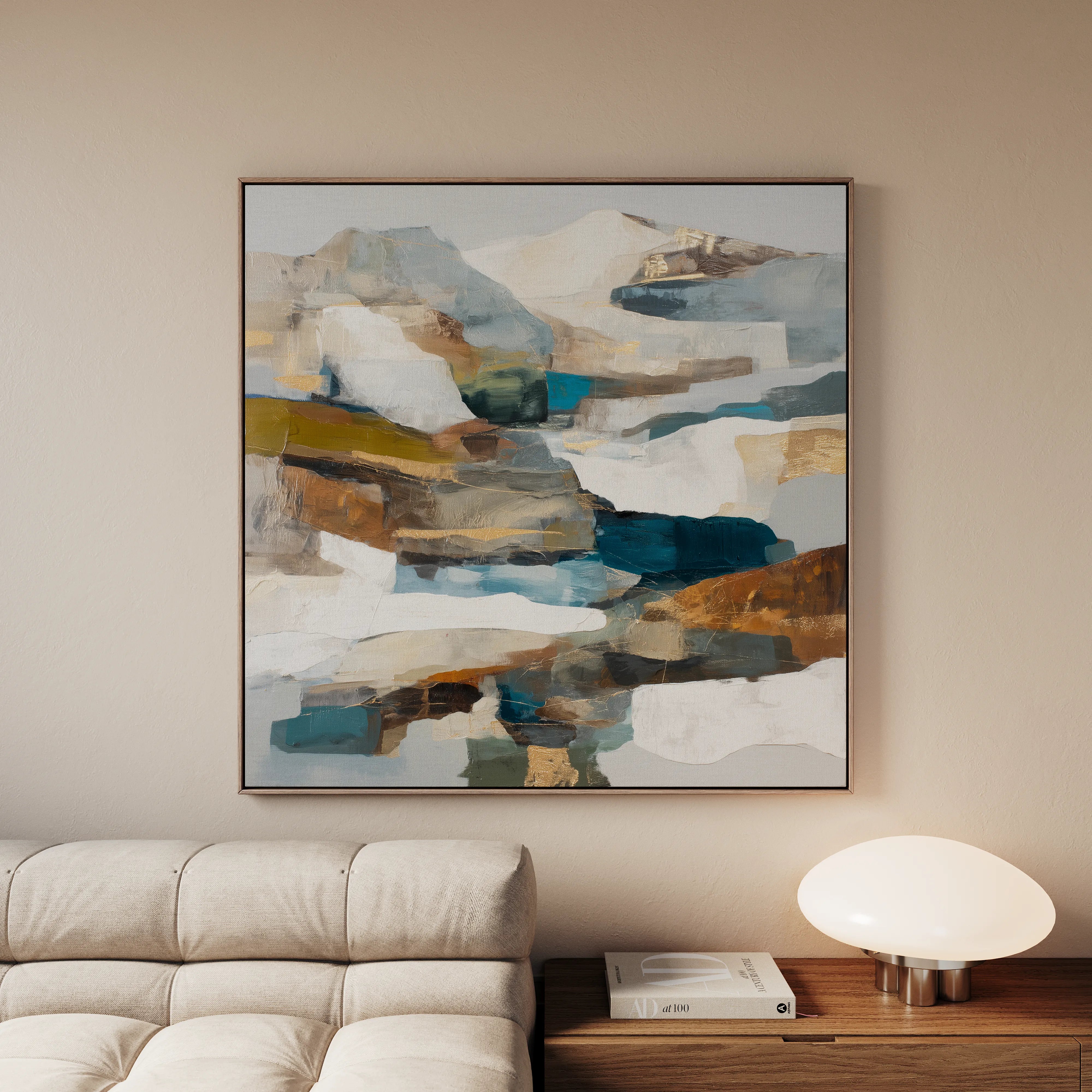 Abstract 1201 Canvas Art 16" x 16" / 40 x 40 cm / Black