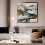 Abstract 1201 Canvas Art 16" x 16" / 40 x 40 cm / Black