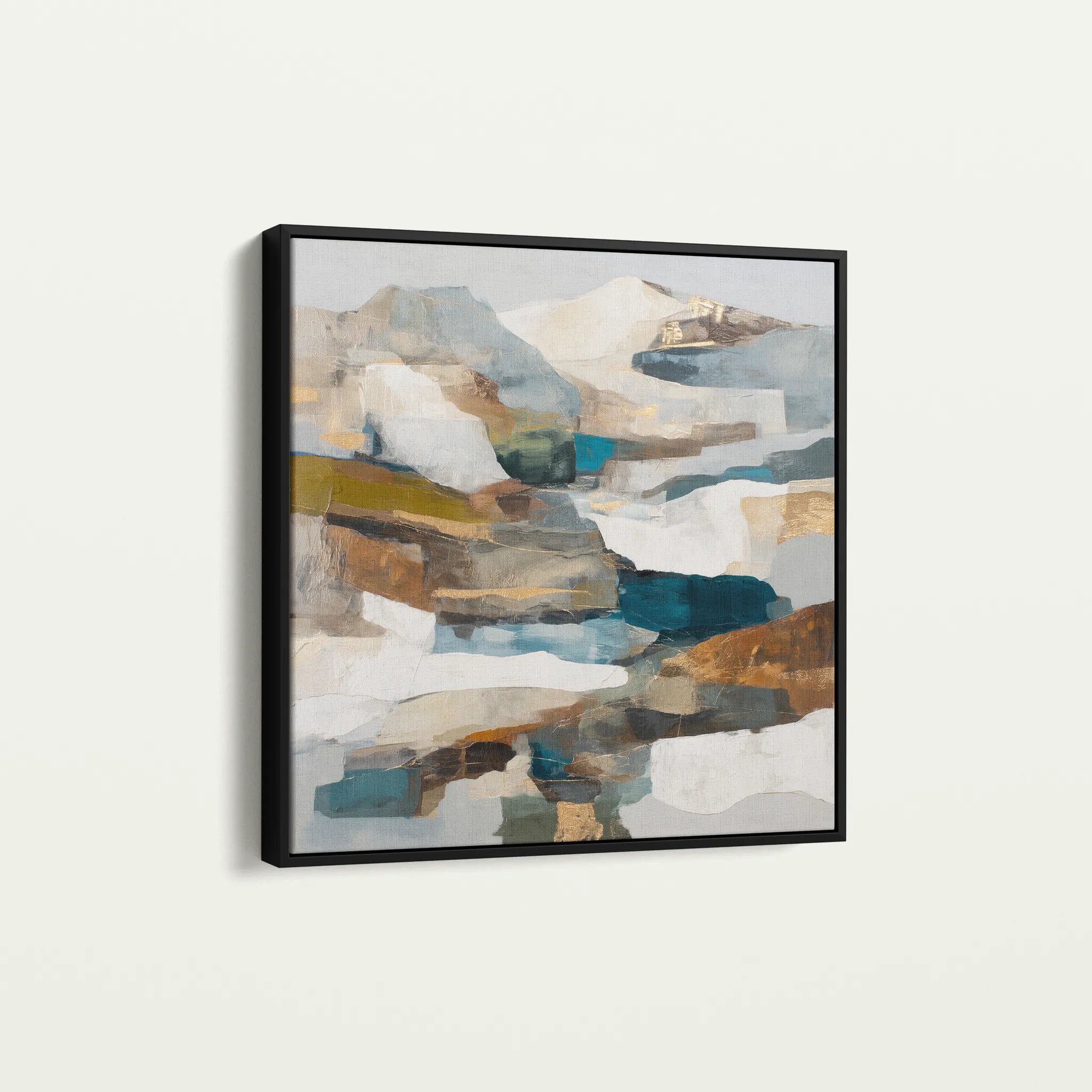 Abstract 1201 Canvas Art 16" x 16" / 40 x 40 cm / Black
