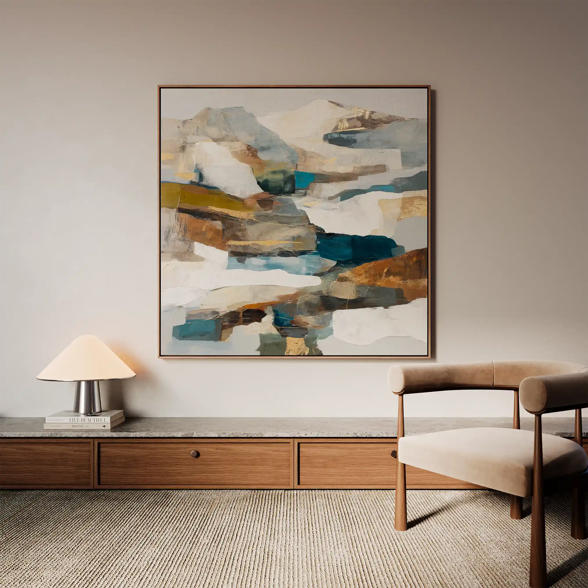 Abstract 1201 Canvas Art 60 x 60 cm / Black