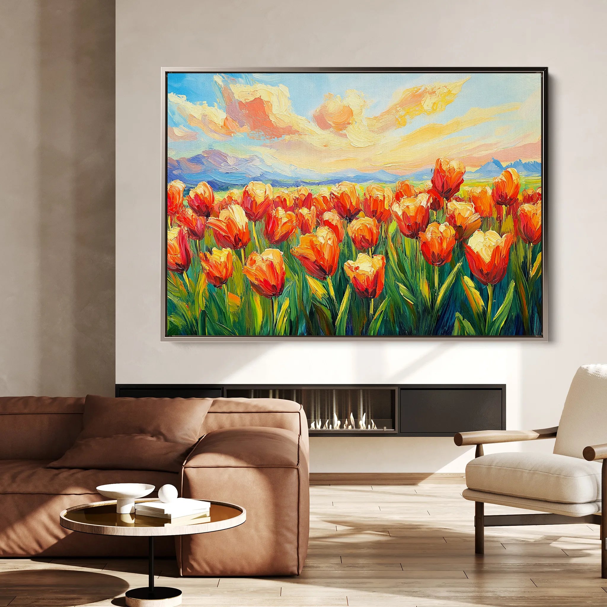 Floral 1201 Canvas Art 18" x 24" / 45 x 60 cm / Black