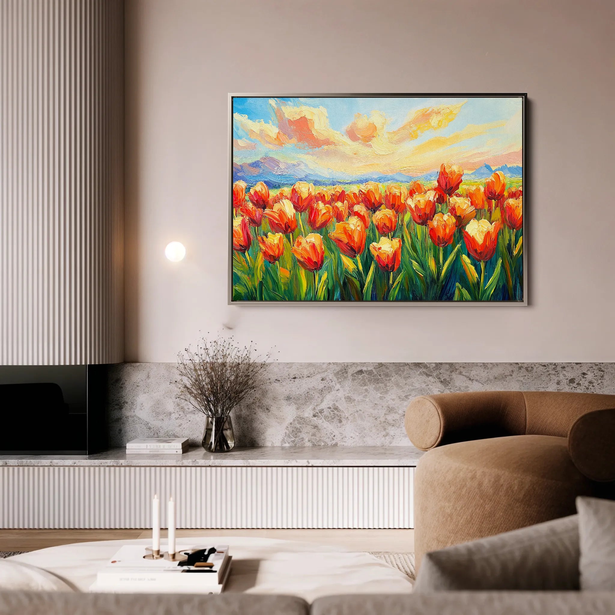 Floral 1201 Canvas Art 18" x 24" / 45 x 60 cm / Black