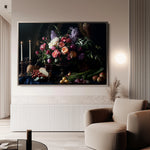 Floral 1202 Canvas Art 18" x 24" / 45 x 60 cm / Black