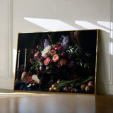 Floral 1202 Canvas Art 18" x 24" / 45 x 60 cm / Black