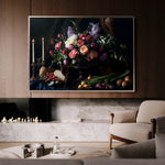 Floral 1202 Canvas Art 18" x 24" / 45 x 60 cm / Black