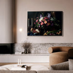 Floral 1202 Canvas Art 18" x 24" / 45 x 60 cm / Black