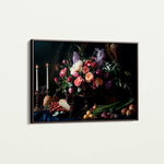 Floral 1202 Canvas Art 18" x 24" / 45 x 60 cm / Black