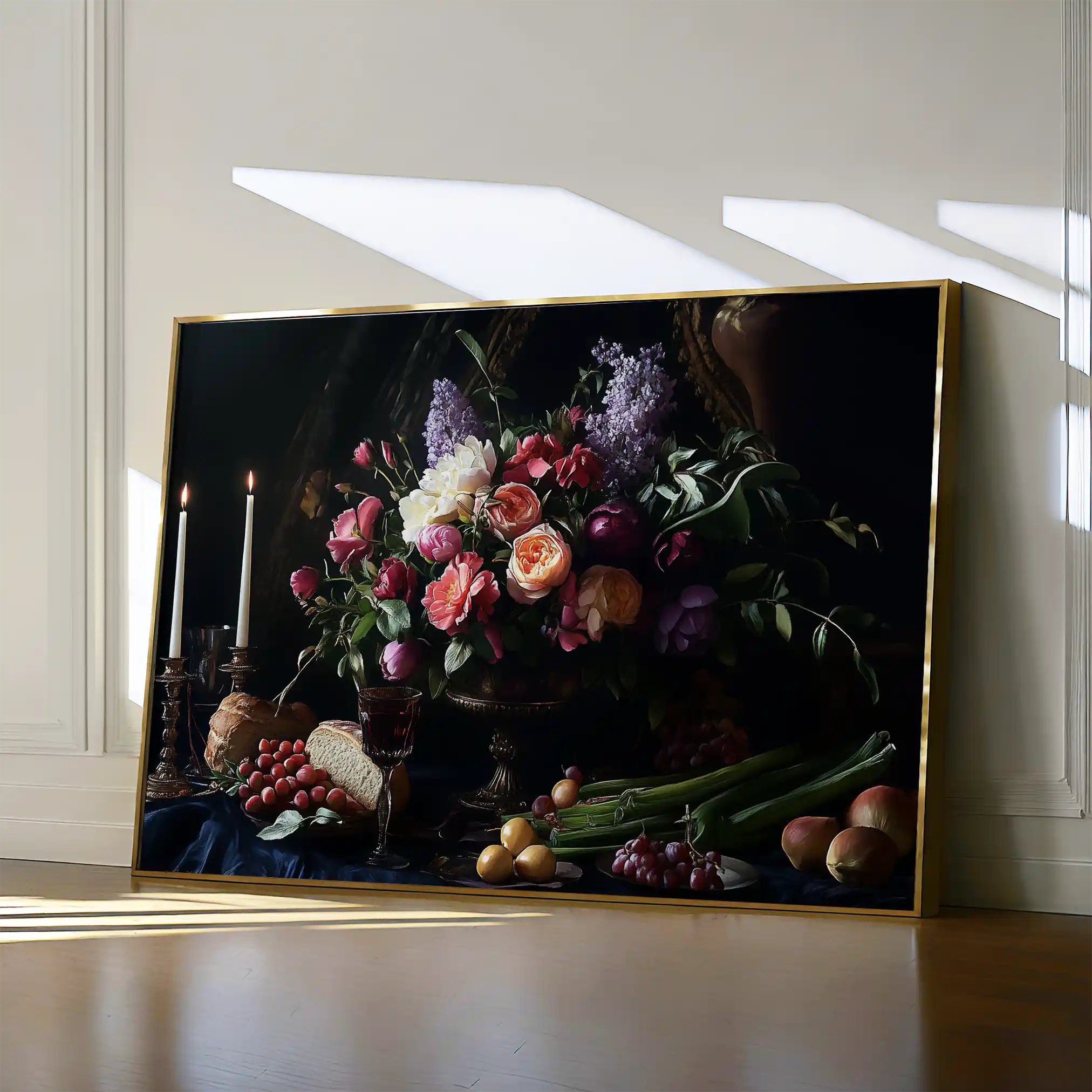 Floral 1202 Canvas Art 60 x 40 cm / Black