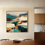 Abstract 1203 Canvas Art 16" x 16" / 40 x 40 cm / Black