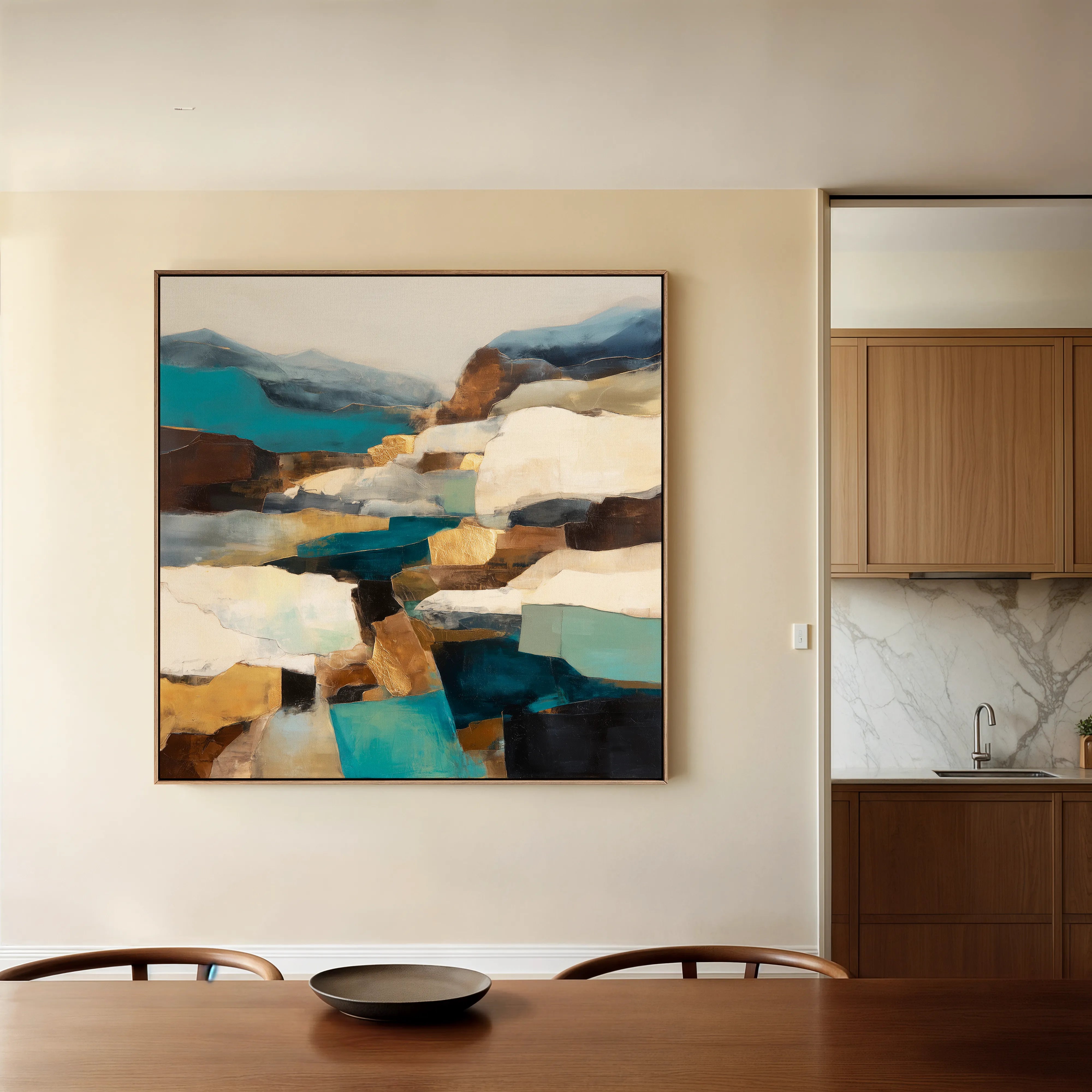 Abstract 1203 Canvas Art 16" x 16" / 40 x 40 cm / Black