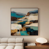 Abstract 1203 Canvas Art 16" x 16" / 40 x 40 cm / Black
