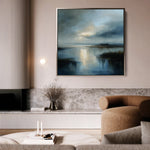 Abstract 1204 Canvas Art 16" x 16" / 40 x 40 cm / Black