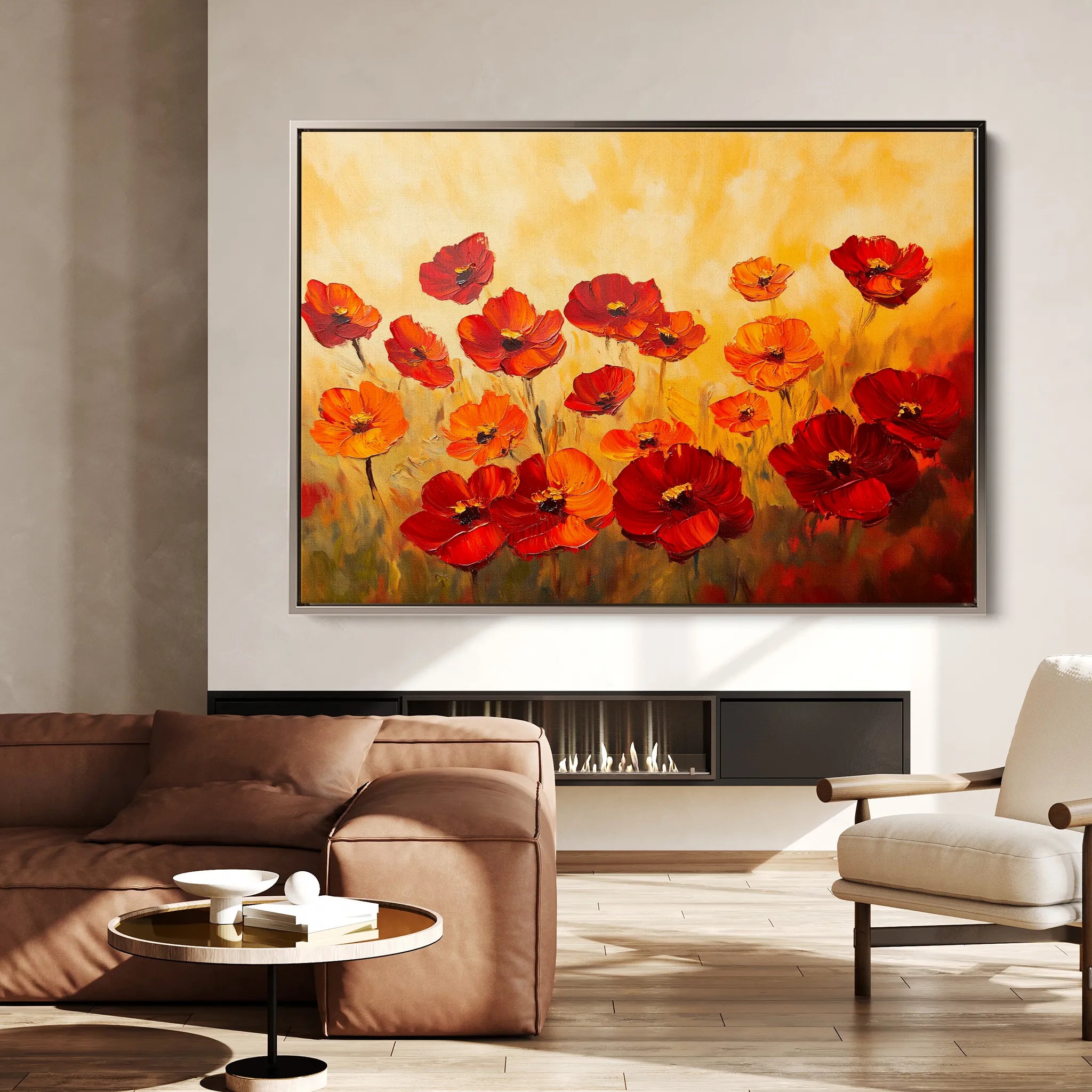 Floral 1204 Canvas Art 18" x 24" / 45 x 60 cm / Black