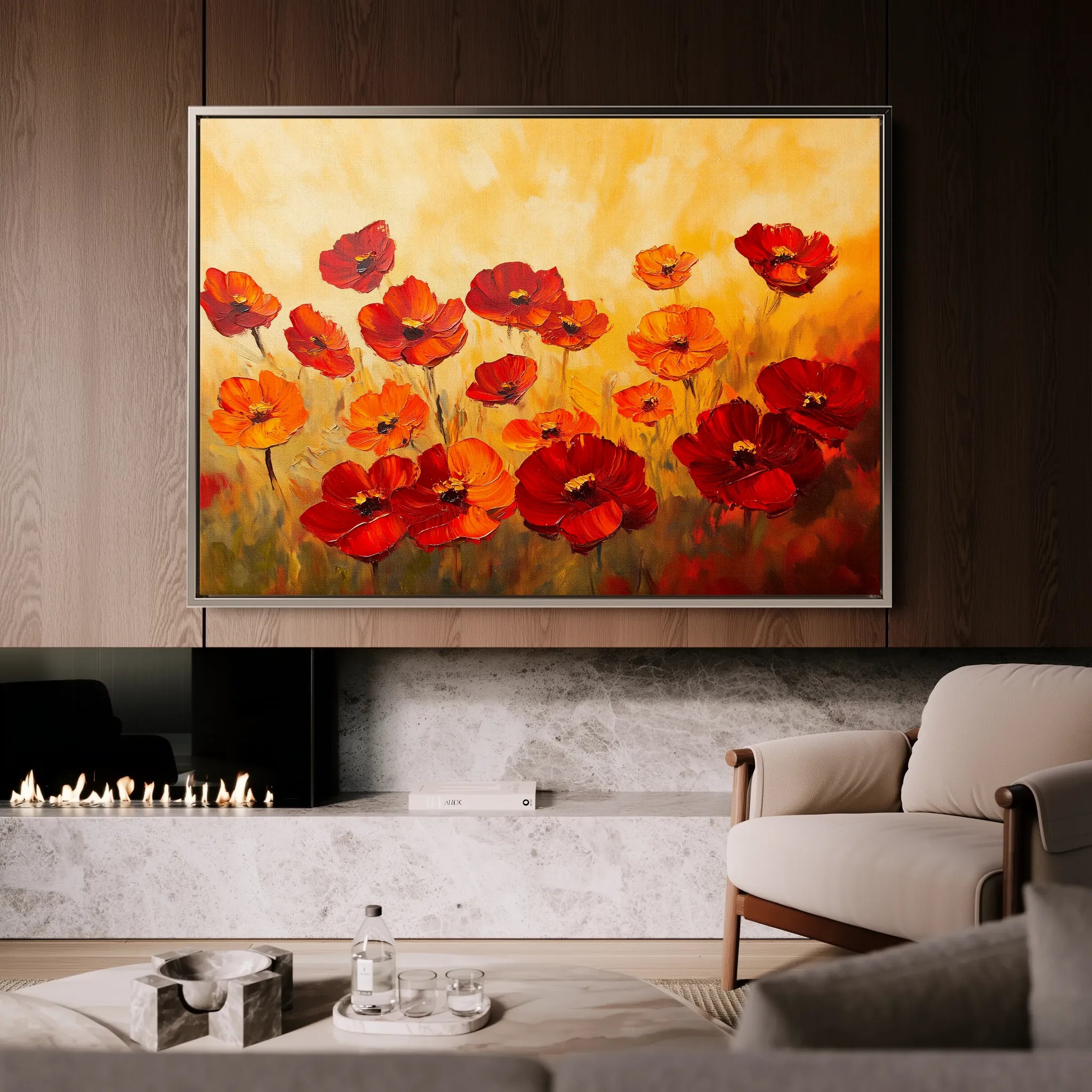 Floral 1204 Canvas Art 18" x 24" / 45 x 60 cm / Black
