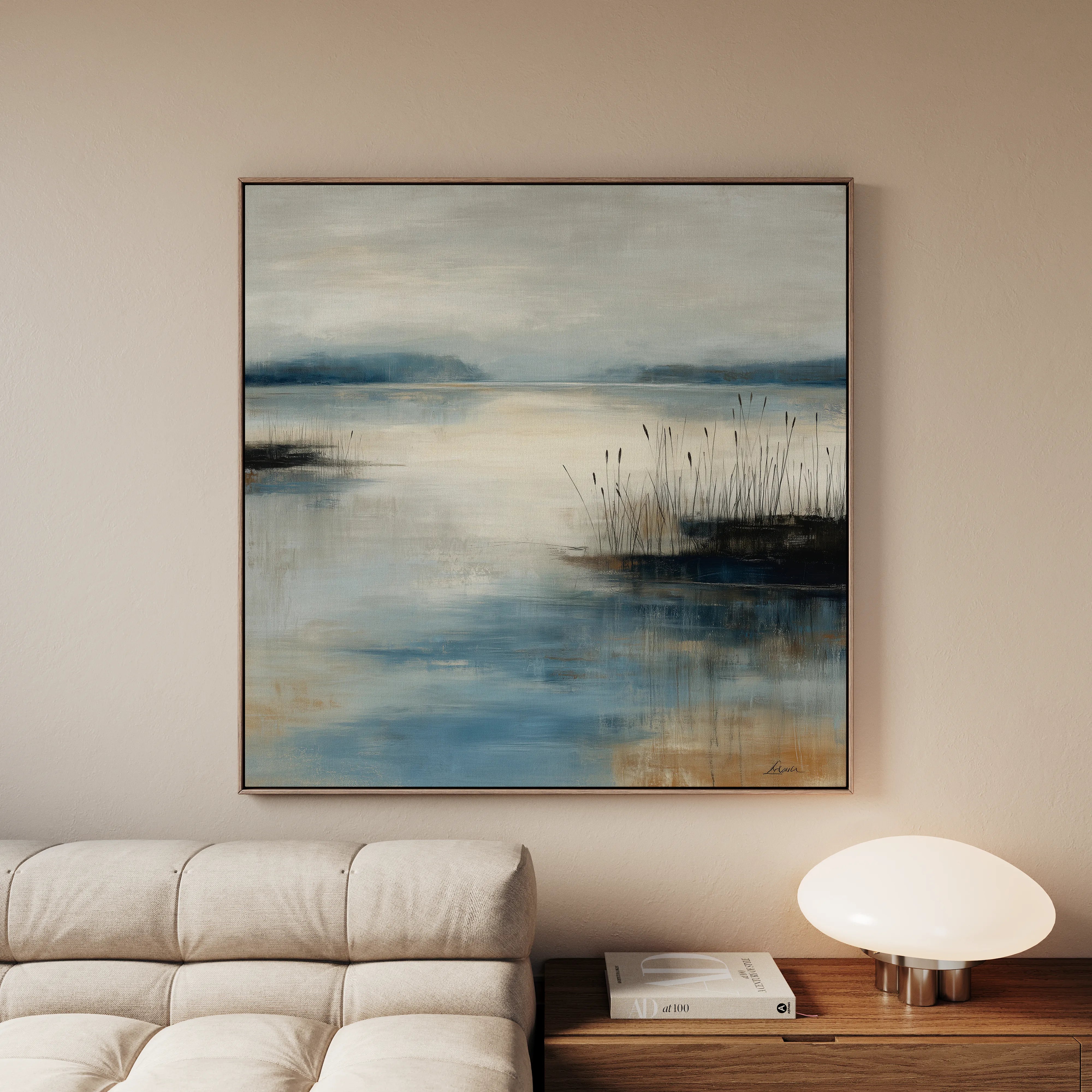 Abstract 1205 Canvas Art 16" x 16" / 40 x 40 cm / Black