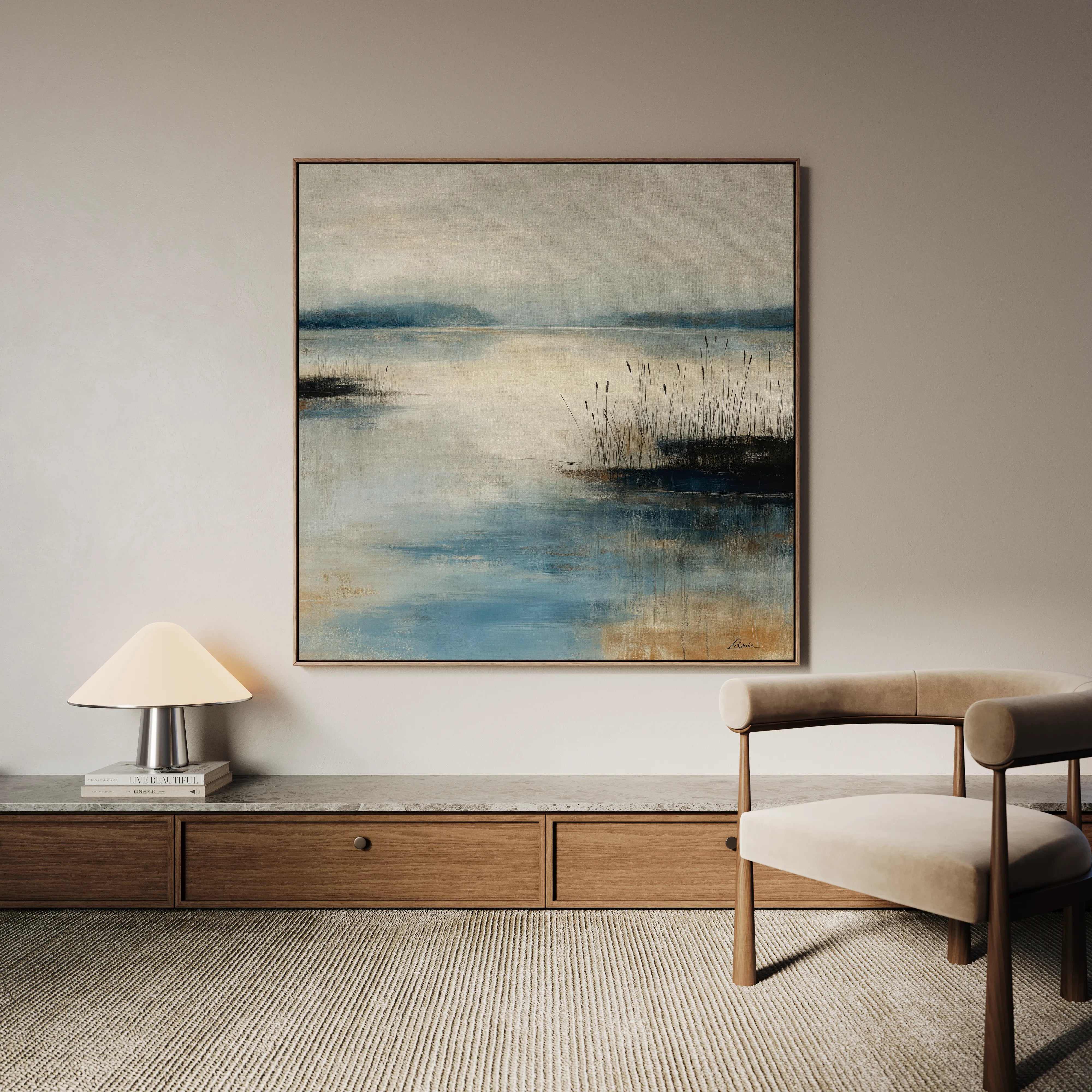 Abstract 1205 Canvas Art 16" x 16" / 40 x 40 cm / Black