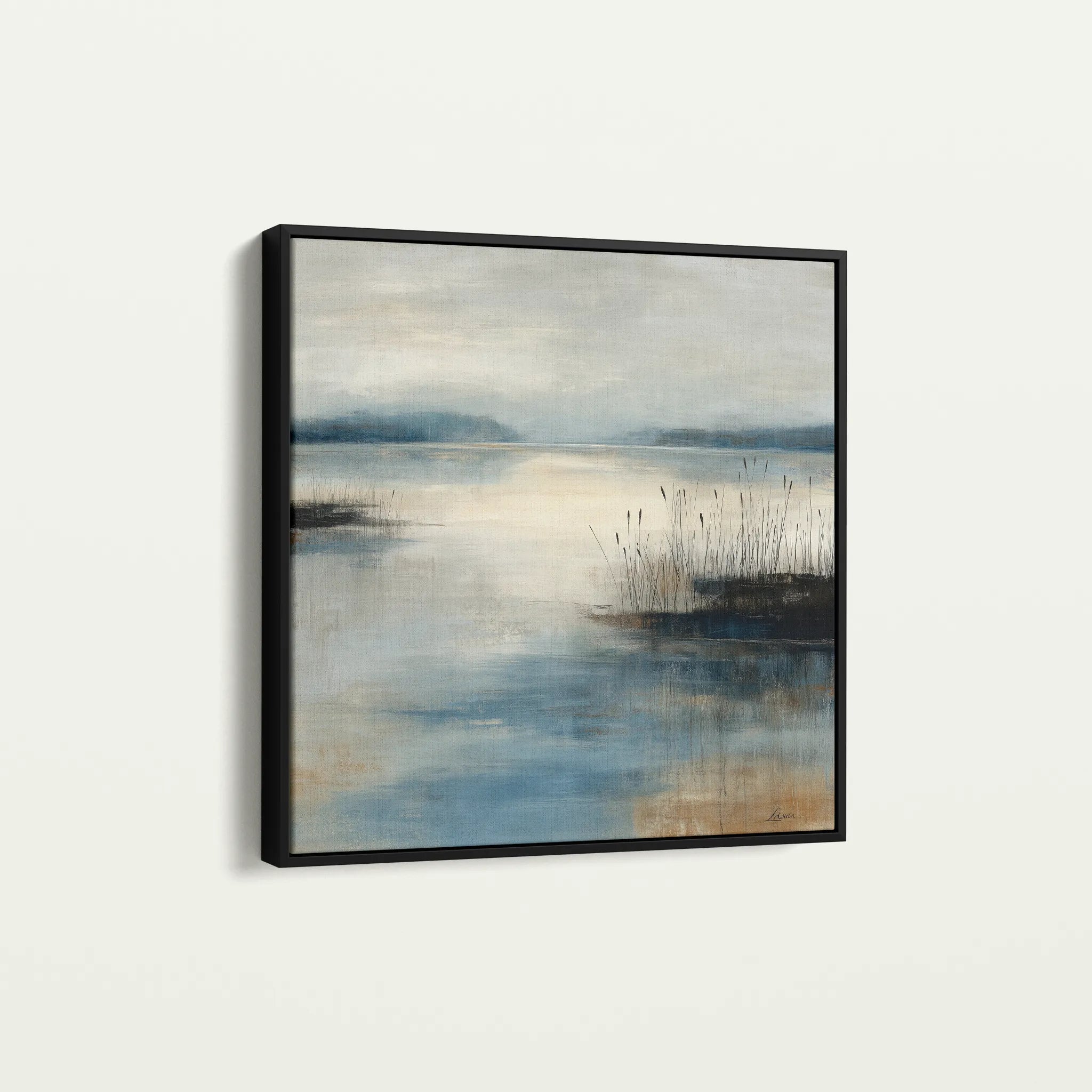 Abstract 1205 Canvas Art 16" x 16" / 40 x 40 cm / Black