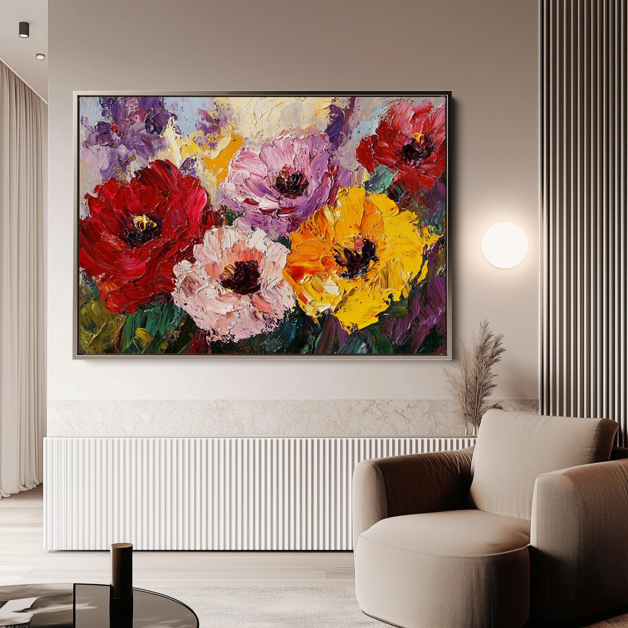 Floral 1205 Canvas Art 18" x 24" / 45 x 60 cm / Black