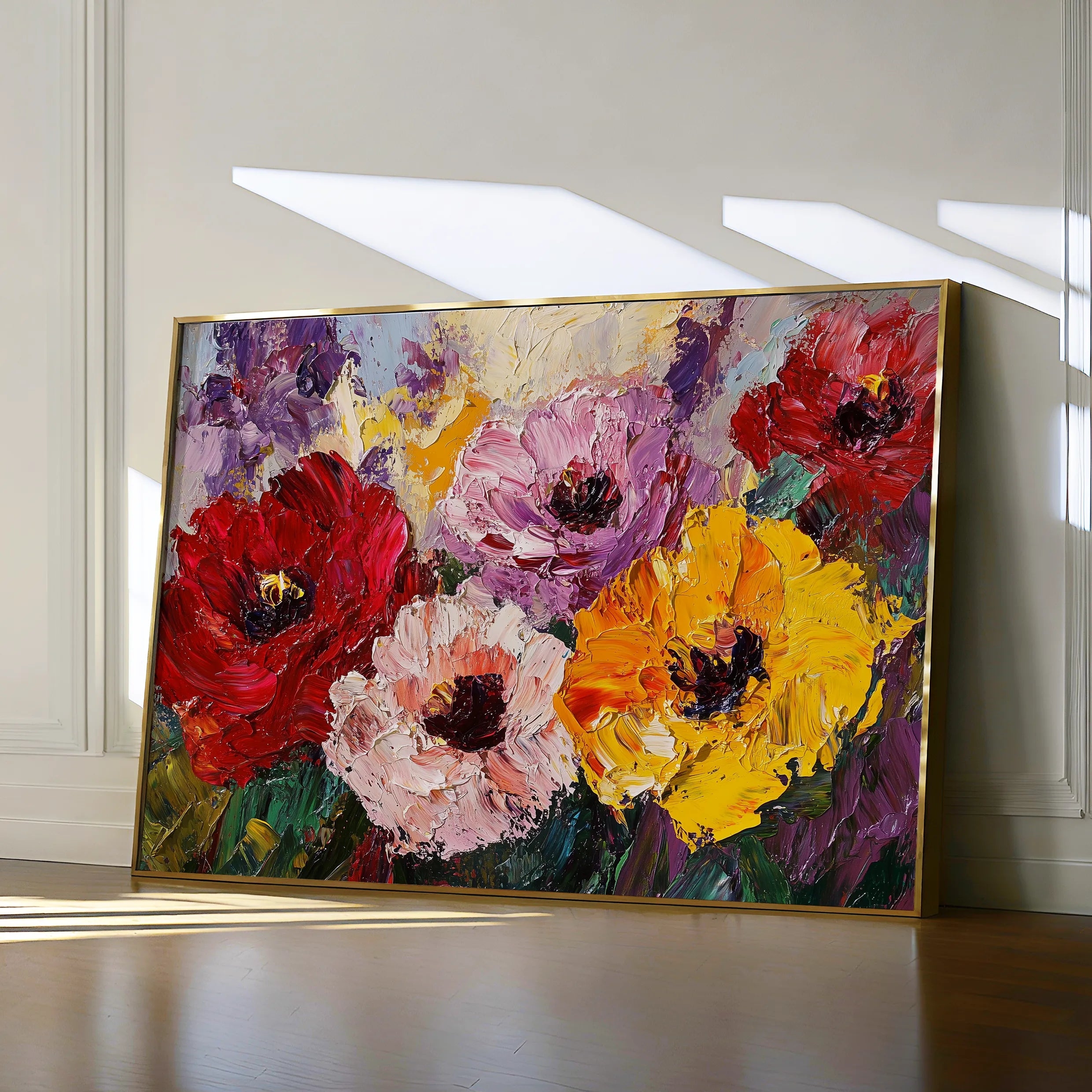 Floral 1205 Canvas Art 18" x 24" / 45 x 60 cm / Black