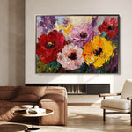 Floral 1205 Canvas Art 18" x 24" / 45 x 60 cm / Black