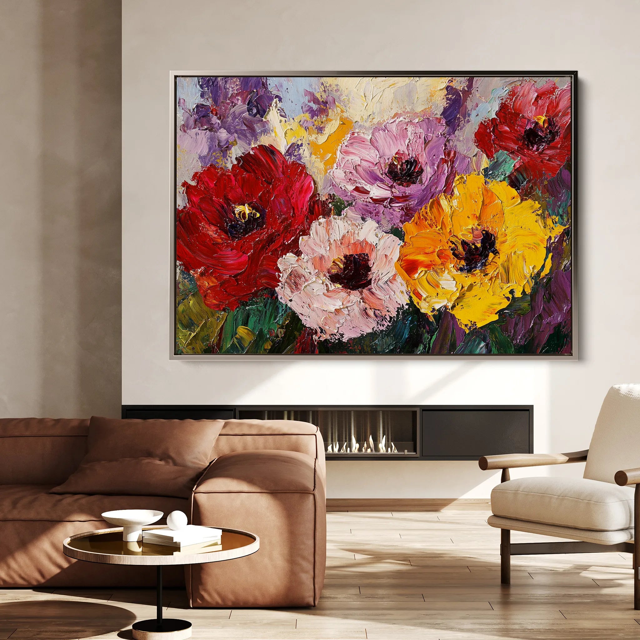 Floral 1205 Canvas Art 18" x 24" / 45 x 60 cm / Black