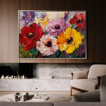 Floral 1205 Canvas Art 18" x 24" / 45 x 60 cm / Black