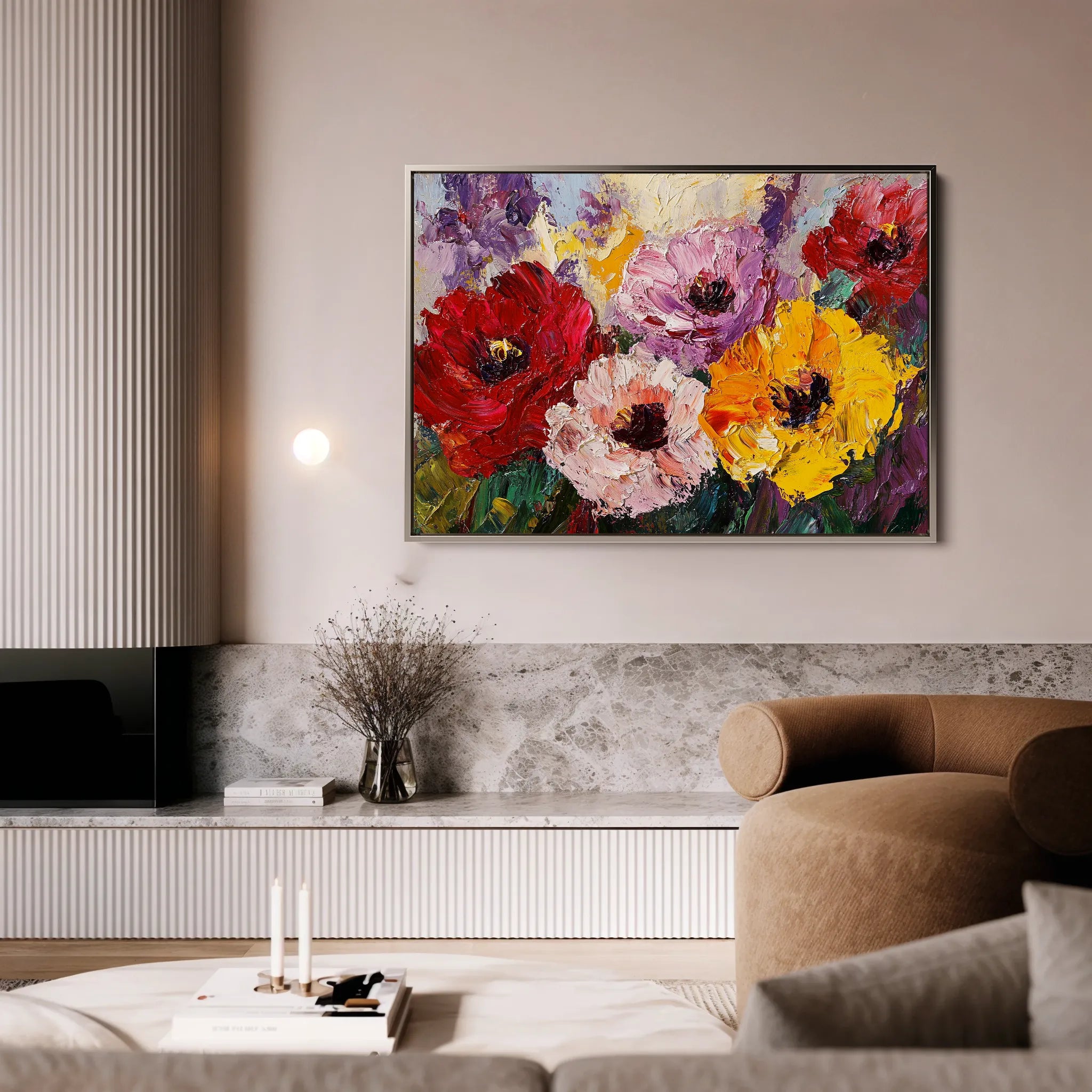 Floral 1205 Canvas Art 18" x 24" / 45 x 60 cm / Black